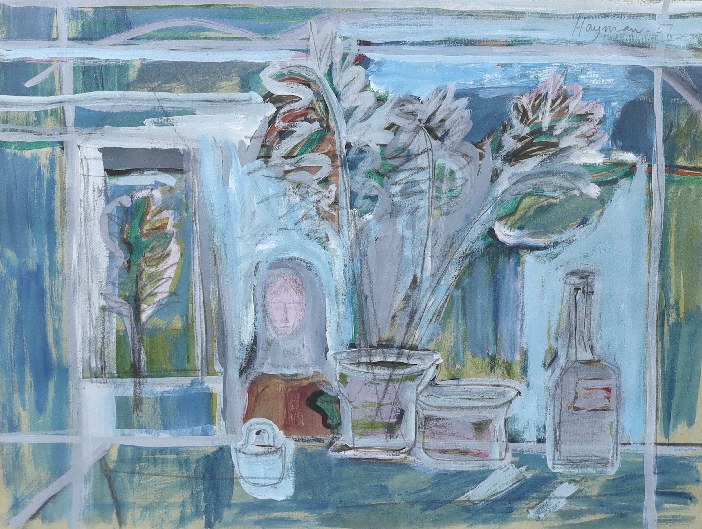Patrick Hayman (English, 1915-1988), 'Through the window', gouache, 22.5 x 29.5cm